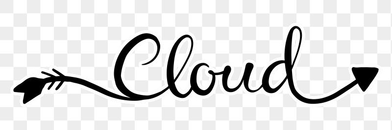 PNG cloud, minimal black calligraphy, | Free PNG - rawpixel