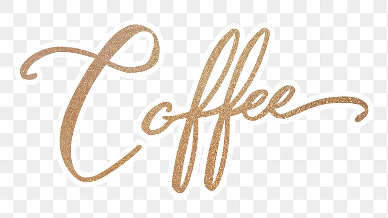 PNG coffee, gold glittery calligraphy, | Free PNG - rawpixel