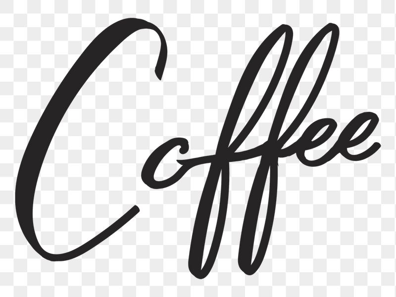 PNG coffee, minimal black calligraphy, | Free PNG - rawpixel