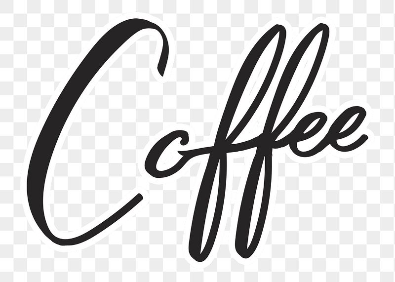 PNG coffee, minimal black calligraphy, | Free PNG - rawpixel