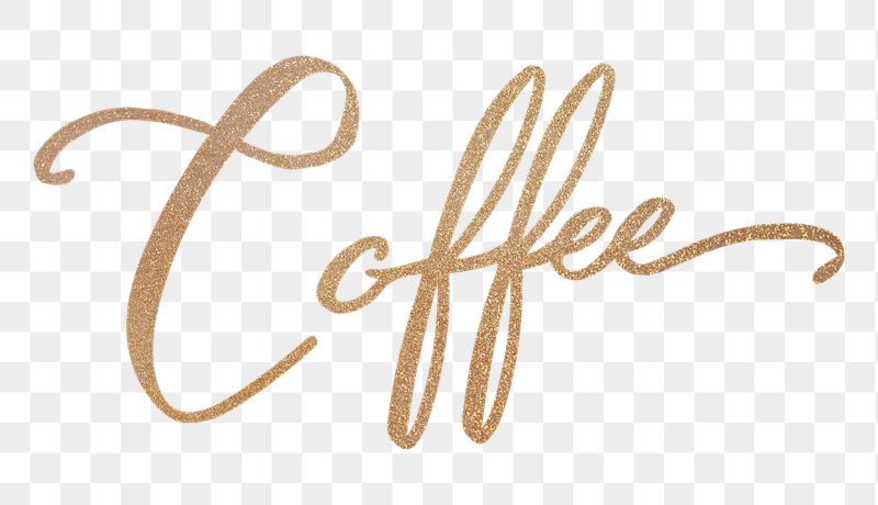 PNG coffee word, gold glittery | Free PNG - rawpixel