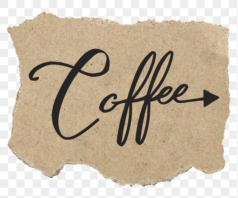 PNG coffee word, ripped paper, | Free PNG - rawpixel