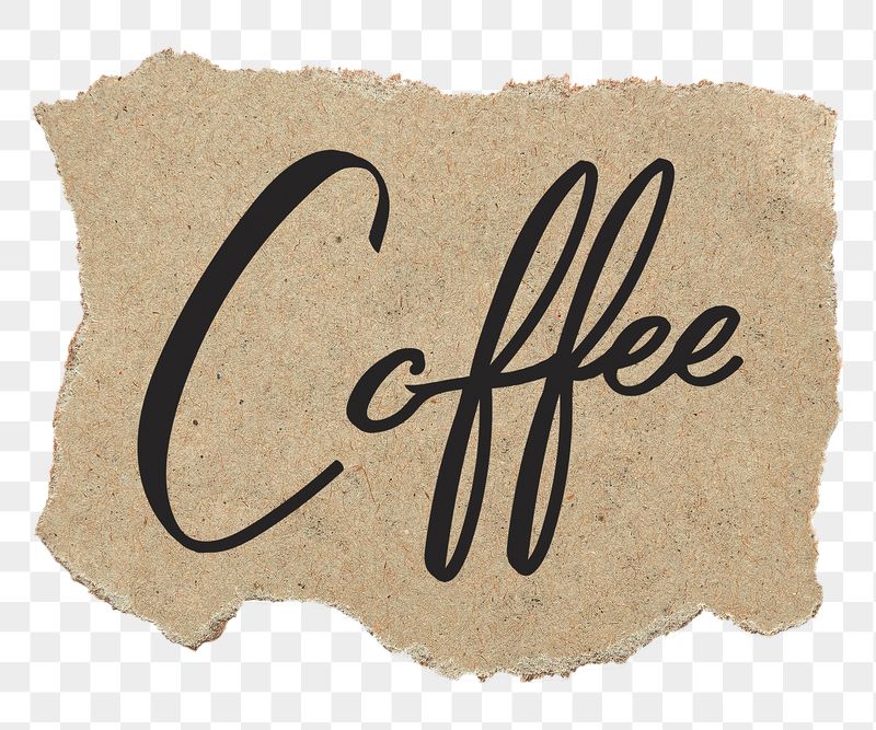 PNG coffee word, torn paper, | Free PNG - rawpixel