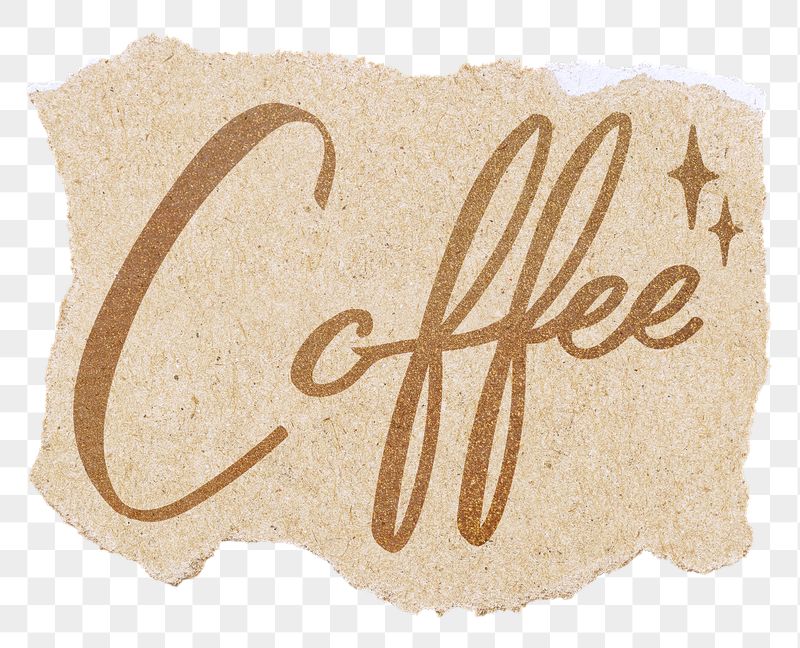 PNG coffee word, torn paper, | Free PNG - rawpixel