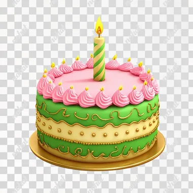 PNG Colorful Birthday Cake Illustration PNG Colorful Birthday Cake Illustration