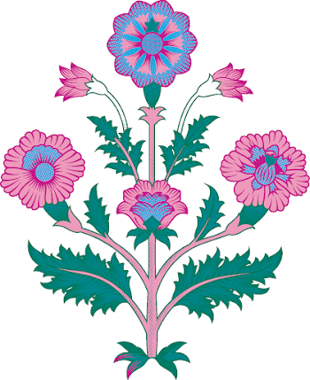 png Colorful Floral Illustration with Detailed Petals