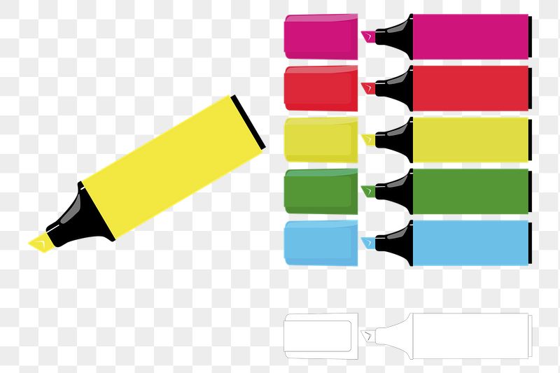 PNG colorful highlighter markers sticker, | Free PNG - rawpixel