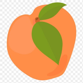 Png colorful peach fruit sticker clipart
