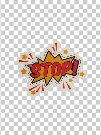 PNG Comic Style Stop Sign Sticker
