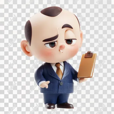 PNG Confident Boss Character Toy Figure PNG Confident Boss Character Toy Figure