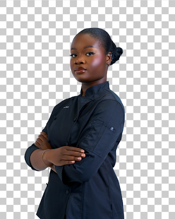 PNG Confident Female Chef in Professional Attire