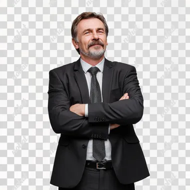 PNG Confident Mature Businessman in Formal Attire