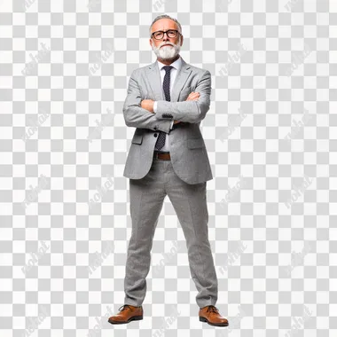 PNG Confident Mature Businessman in Formal Attire