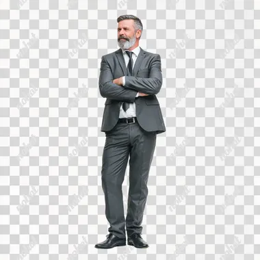 PNG Confident Mature Businessman in Formal Attire