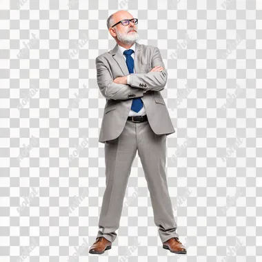 PNG Confident Mature Businessman in Formal Attire