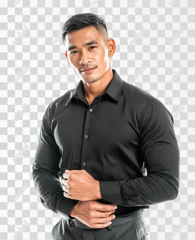 PNG Confident Muscular Filipino Corporate Employee Portrait PNG Confident Muscular Filipino Corporate Employee Portrait