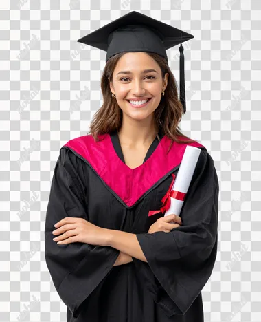 PNG Confident Young Indian Female Graduate Celebrating Success PNG Confident Young Indian Female Graduate Celebrating Success