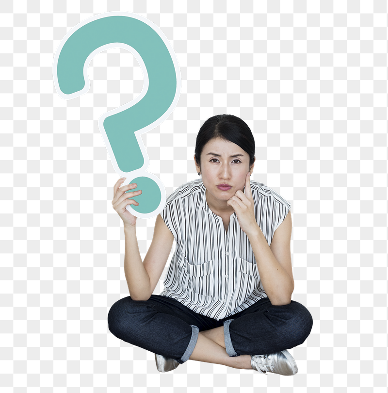 Png Confused lady holding question | Free PNG - rawpixel
