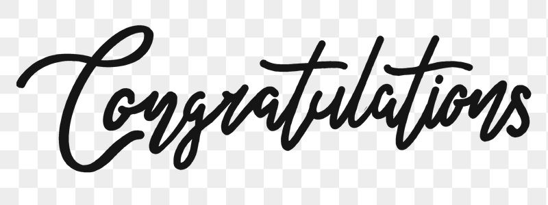 PNG congratulations, minimal black calligraphy, | Free PNG - rawpixel