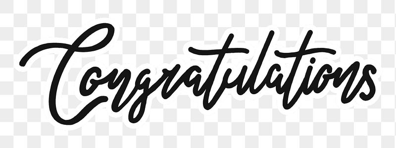 PNG congratulations, minimal black calligraphy, | Free PNG - rawpixel
