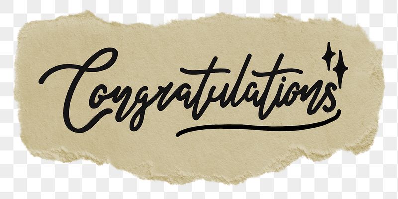 PNG congratulations word, black calligraphy | Free PNG - rawpixel