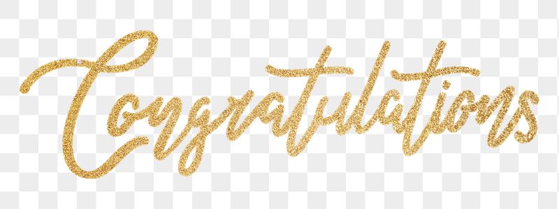 PNG congratulations word, gold glittery | Free PNG - rawpixel
