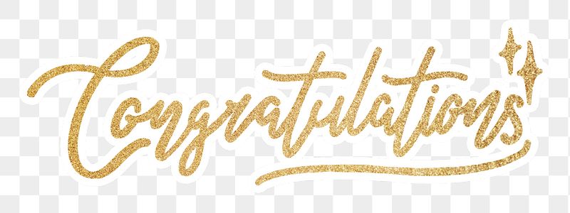 PNG congratulations word, gold glittery | Free PNG - rawpixel