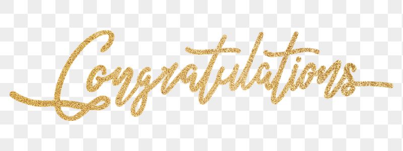 PNG congratulations word, gold glittery | Free PNG - rawpixel