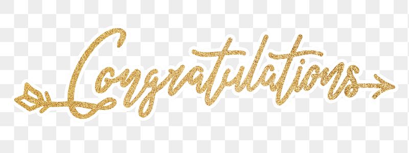 PNG congratulations word, gold glittery | Free PNG - rawpixel