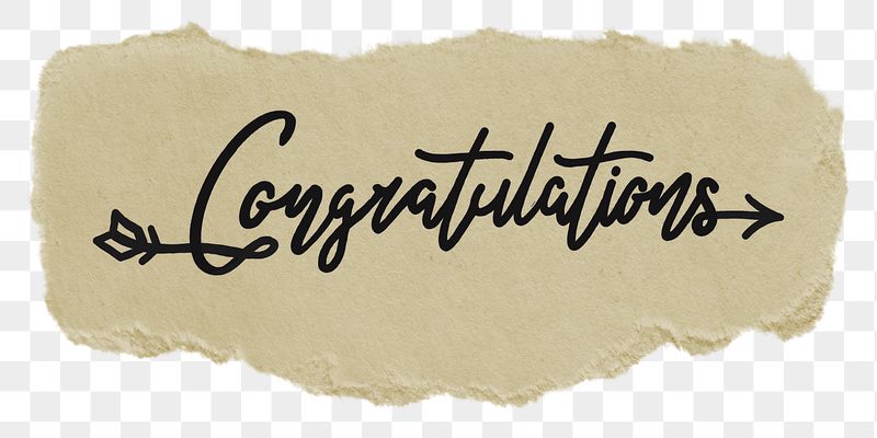 PNG congratulations word, ripped paper, | Free PNG - rawpixel
