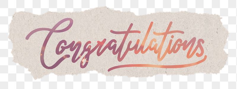 PNG congratulations word, ripped paper, | Free PNG - rawpixel