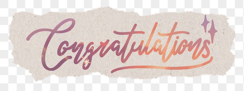 PNG congratulations word, ripped paper, | Free PNG - rawpixel