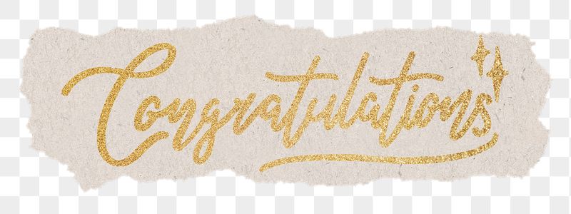 PNG congratulations word, ripped paper, | Free PNG - rawpixel