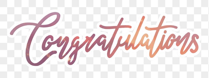 PNG congratulations word sticker, purple | Free PNG - rawpixel