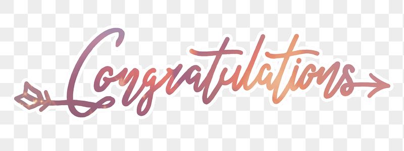 PNG congratulations word sticker, purple | Free PNG - rawpixel