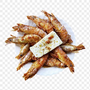 Png cooked prawn dish sticker, | Free PNG - rawpixel