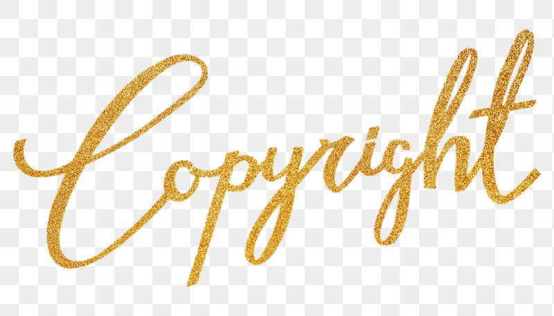 PNG copyright, gold glittery calligraphy | Free PNG - rawpixel