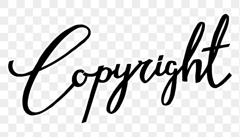 PNG copyright, minimal black calligraphy, | Free PNG - rawpixel