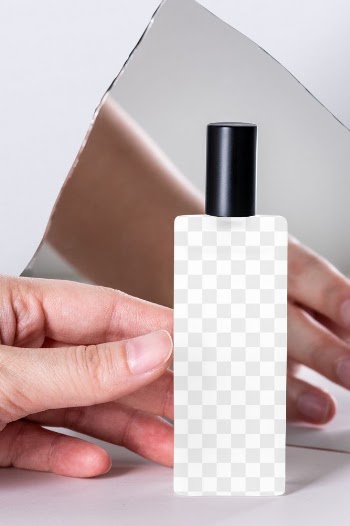 Png cosmetic bottle mockup with mirror shard… | Free stock illustration | High Resolution graphic