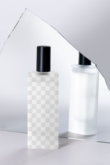 Png cosmetic bottle mockup with mirror shard… | Free stock illustration | High Resolution graphic