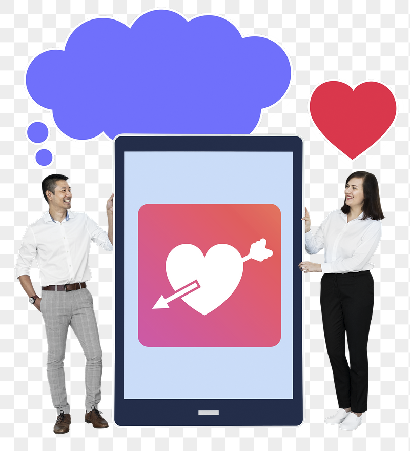 Png Couple with an online | Free PNG - rawpixel