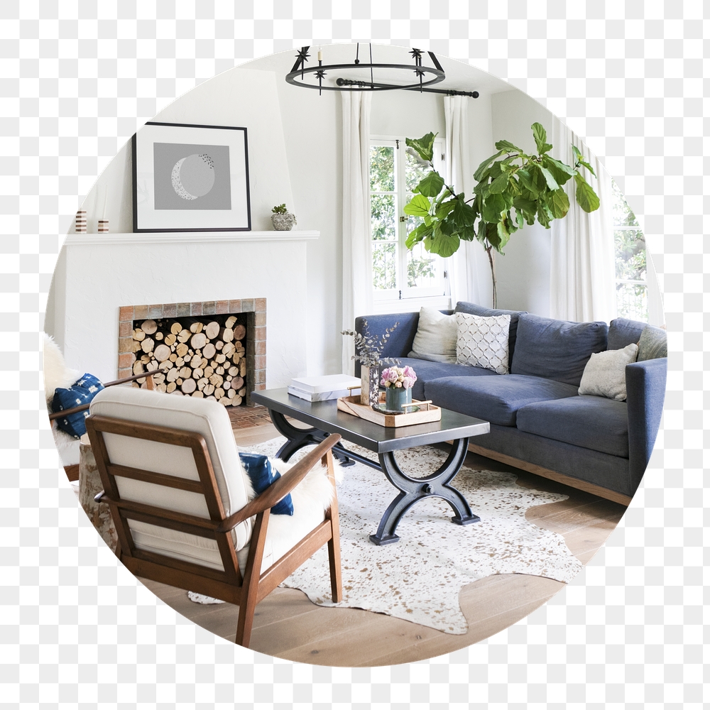 Png cozy living room badge | Free PNG - rawpixel