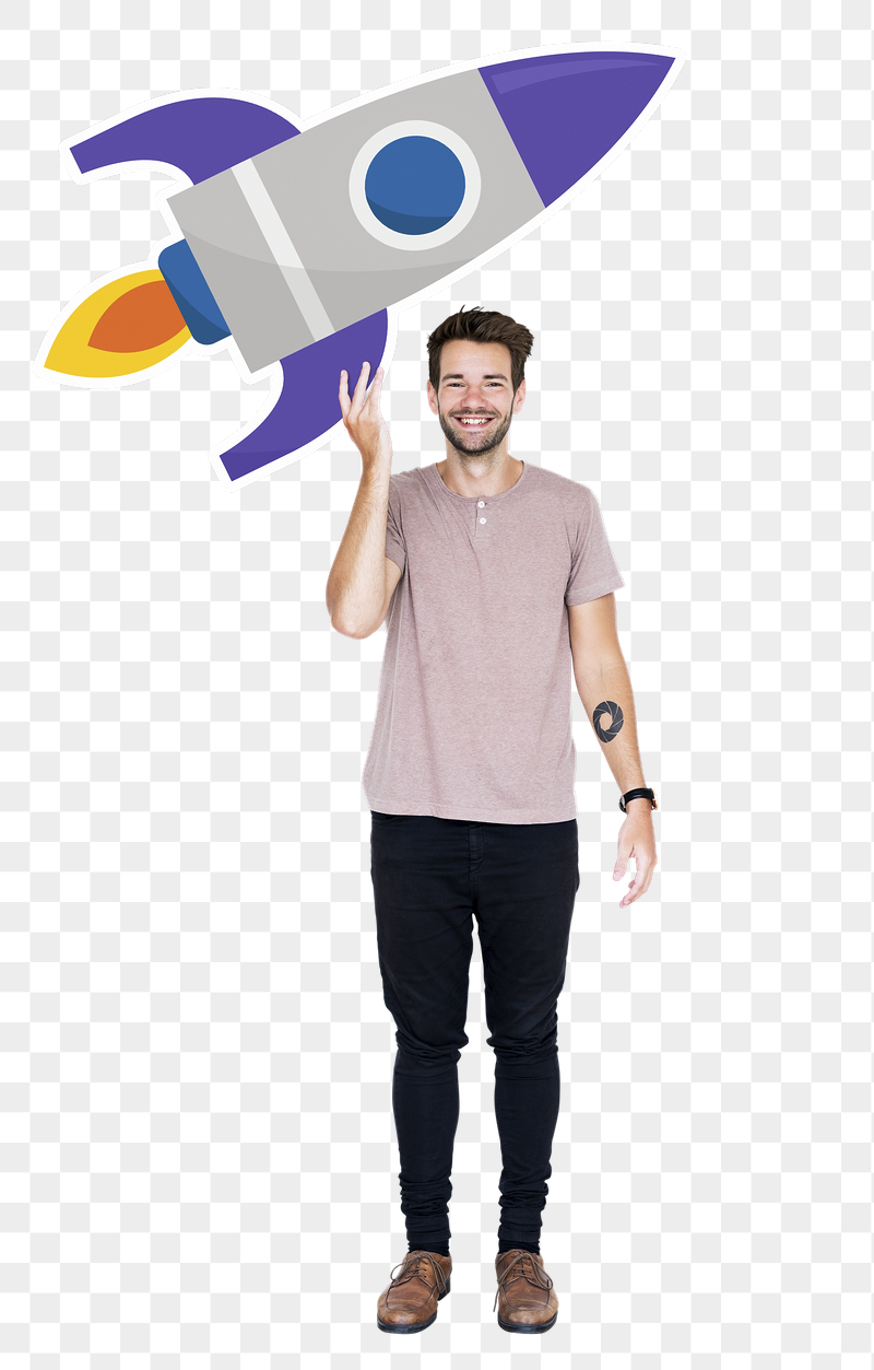 Png Creative man with launching | Free PNG - rawpixel