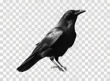 PNG Curious Black Crow Profile PNG Curious Black Crow Profile
