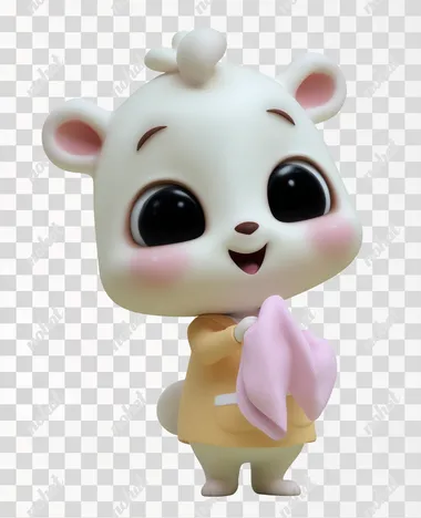 PNG Cute 3D Animal Character with Big Eyes PNG Cute 3D Animal Character with Big Eyes