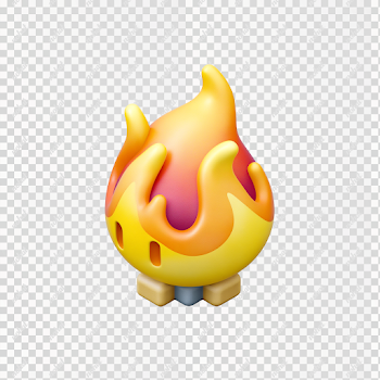 PNG Cute 3D Isometric Stylized Red Flame