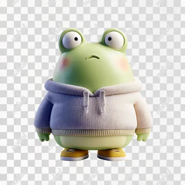 PNG Cute Anthropomorphic Frog in Hoodie - Anime Style PNG Cute Anthropomorphic Frog in Hoodie - Anime Style