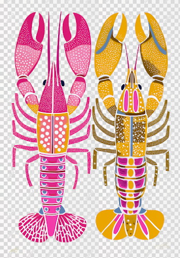 PNG Cute Colorful Crayfish Art