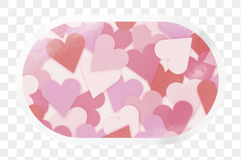 PNG cute heart pattern, rectangle | Free PNG - rawpixel