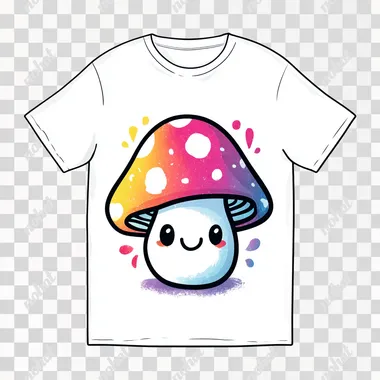 PNG Cute Kawaii Mushroom T-Shirt Design PNG Cute Kawaii Mushroom T-Shirt Design